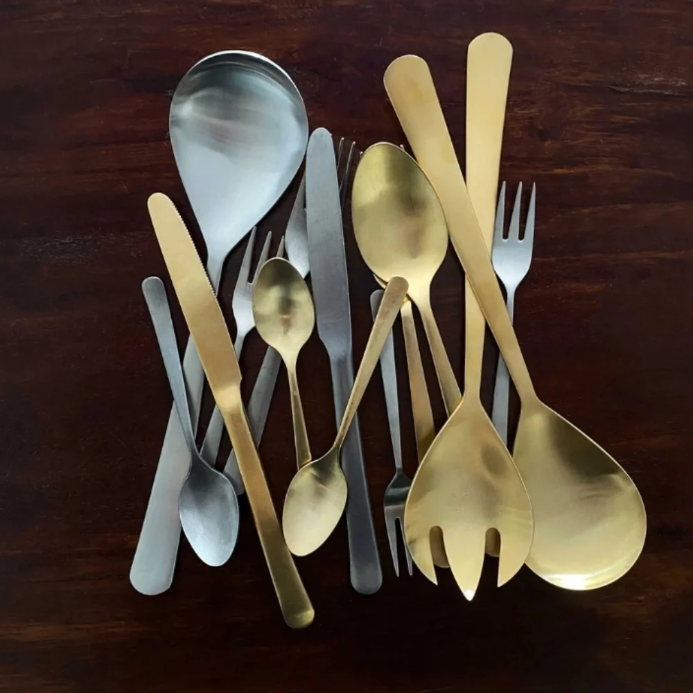 Oslo Matte Gold Stainless Steel 5 Piece Cutlery Set - Service for 1